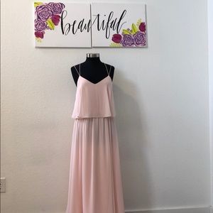 Soft pink chiffon dress